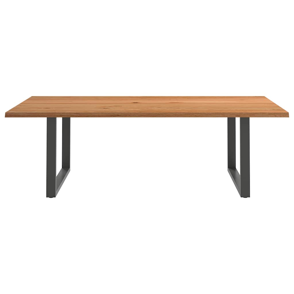 Eettafel rechthoekig 240x120x74 cm massief eikenhout lichtbruin