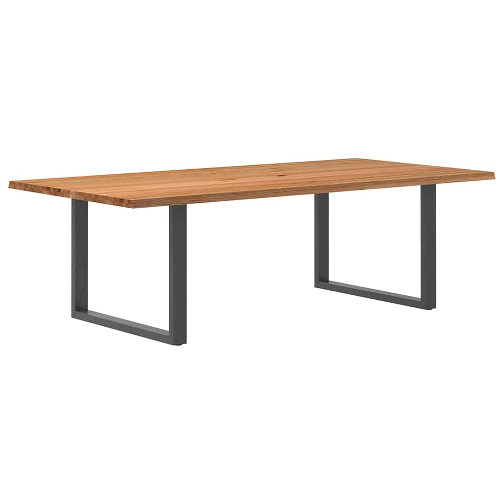 Eettafel rechthoekig 240x120x74 cm massief eikenhout lichtbruin