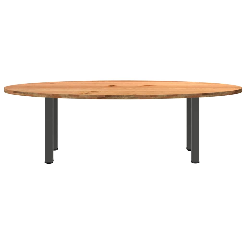 Eettafel 240x100x74 cm ovaal massief eikenhout lichtbruin