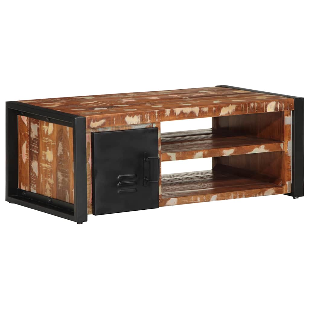 Salontafel 90x50x36 cm massief gerecycled hout meerkleurig