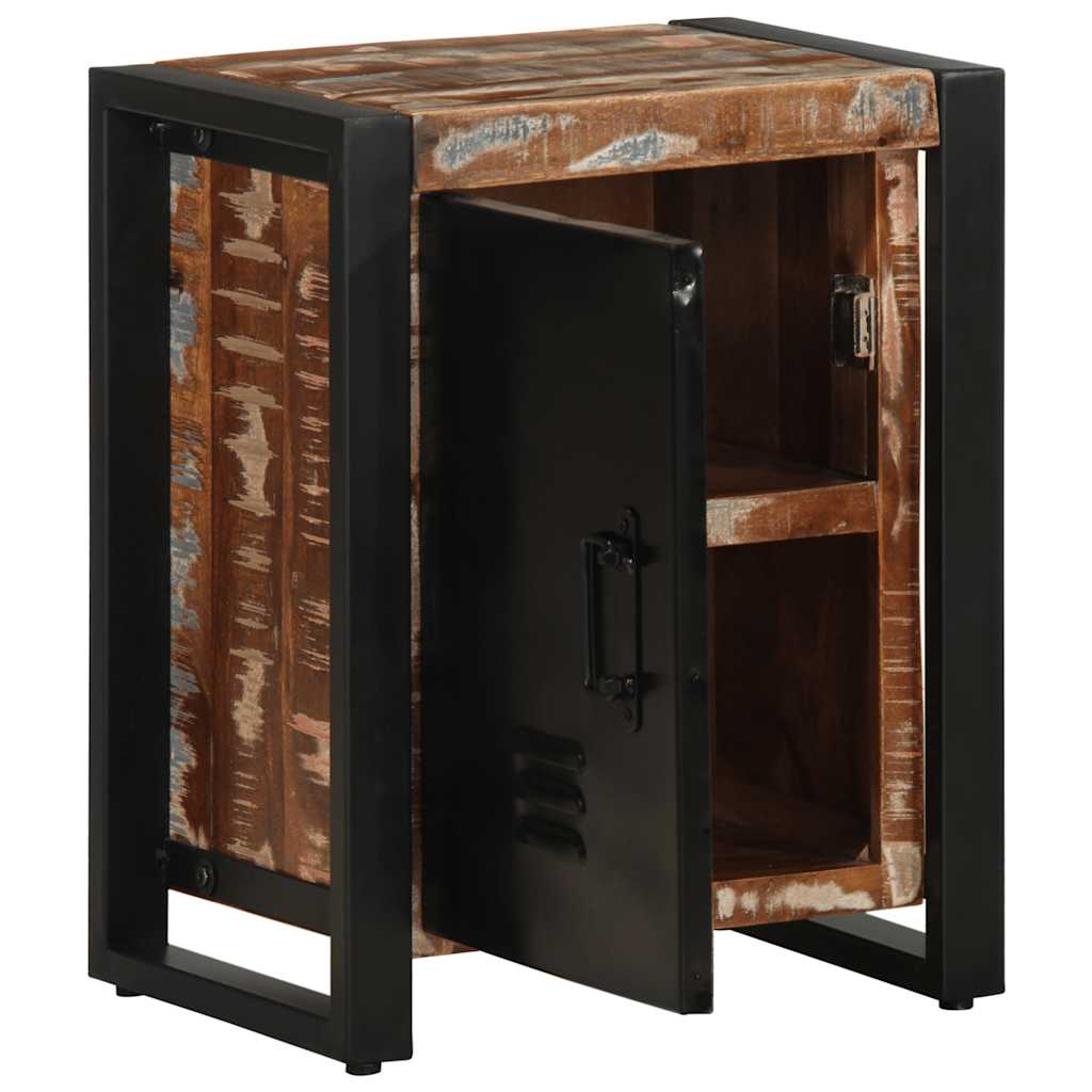 Nachtkastjes 2 st massief ruw mangohout meerkleurig