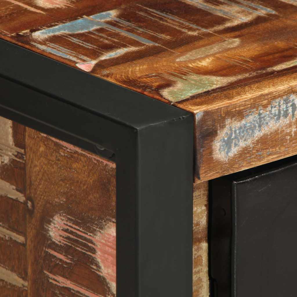 Nachtkastjes 2 st massief ruw mangohout meerkleurig