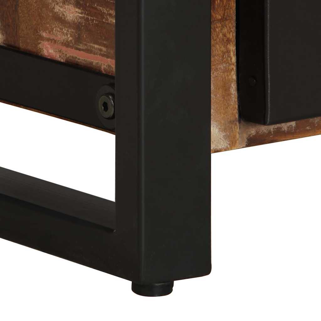 Nachtkastjes 2 st massief ruw mangohout meerkleurig