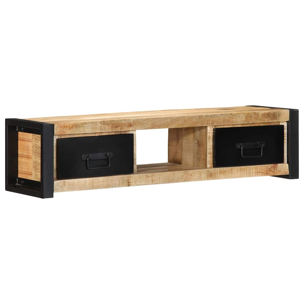 Tv-meubel 100x30x25 cm massief ruw mangohout