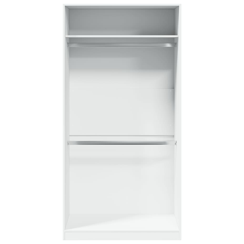 Kledingkast 100x50x200 cm bewerkt hout wit