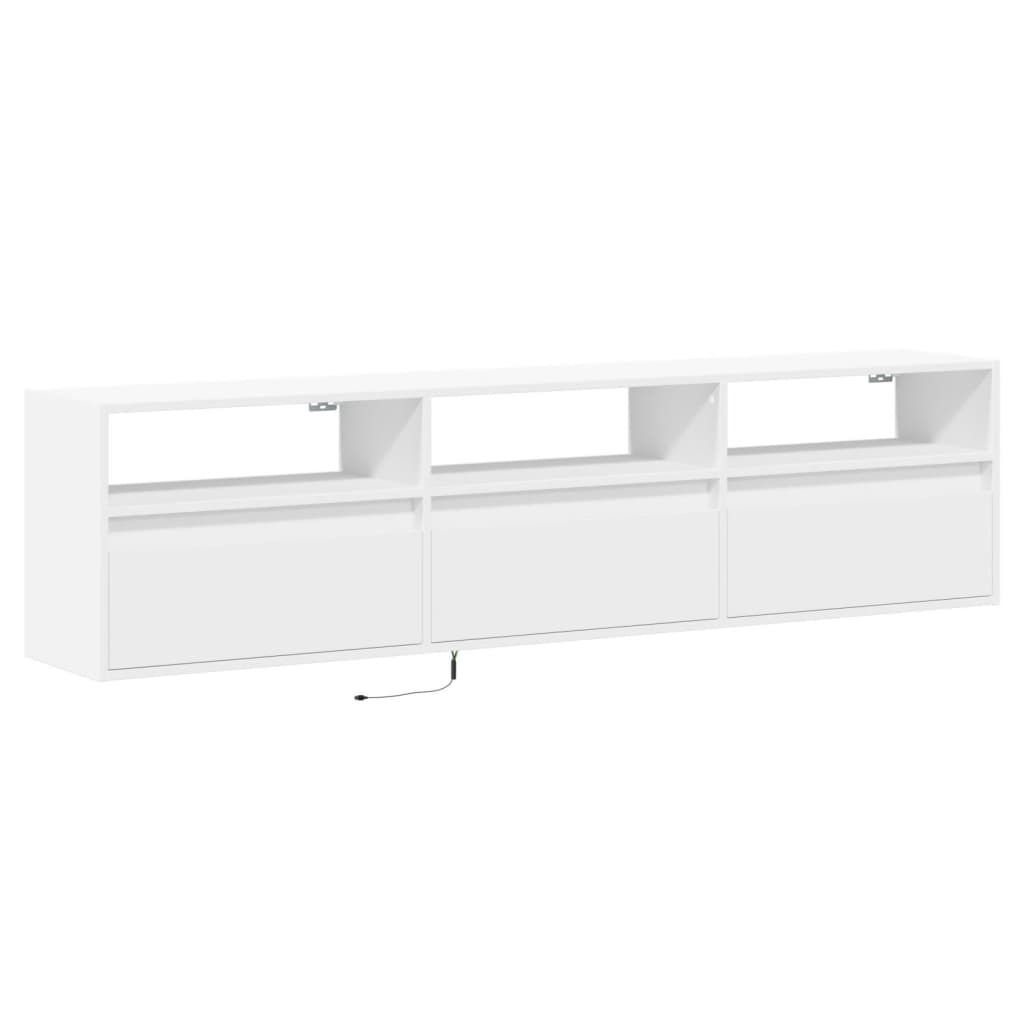 Tv-wandmeubel met LED-verlichting 180x31x45 cm wit