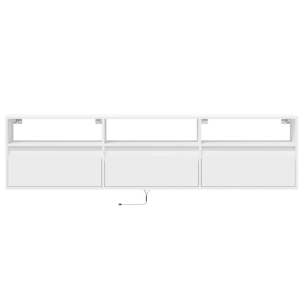 Tv-wandmeubel met LED-verlichting 180x31x45 cm wit