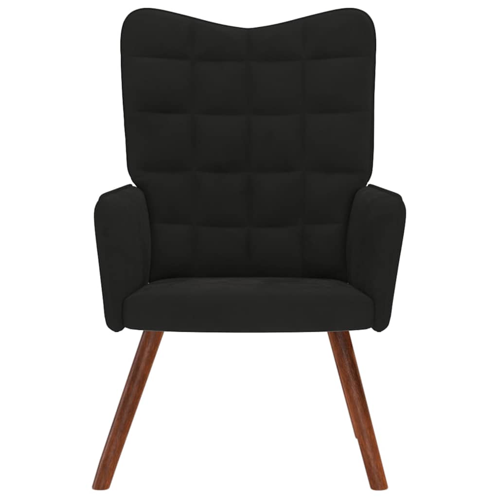 Relaxstoel fluweel zwart