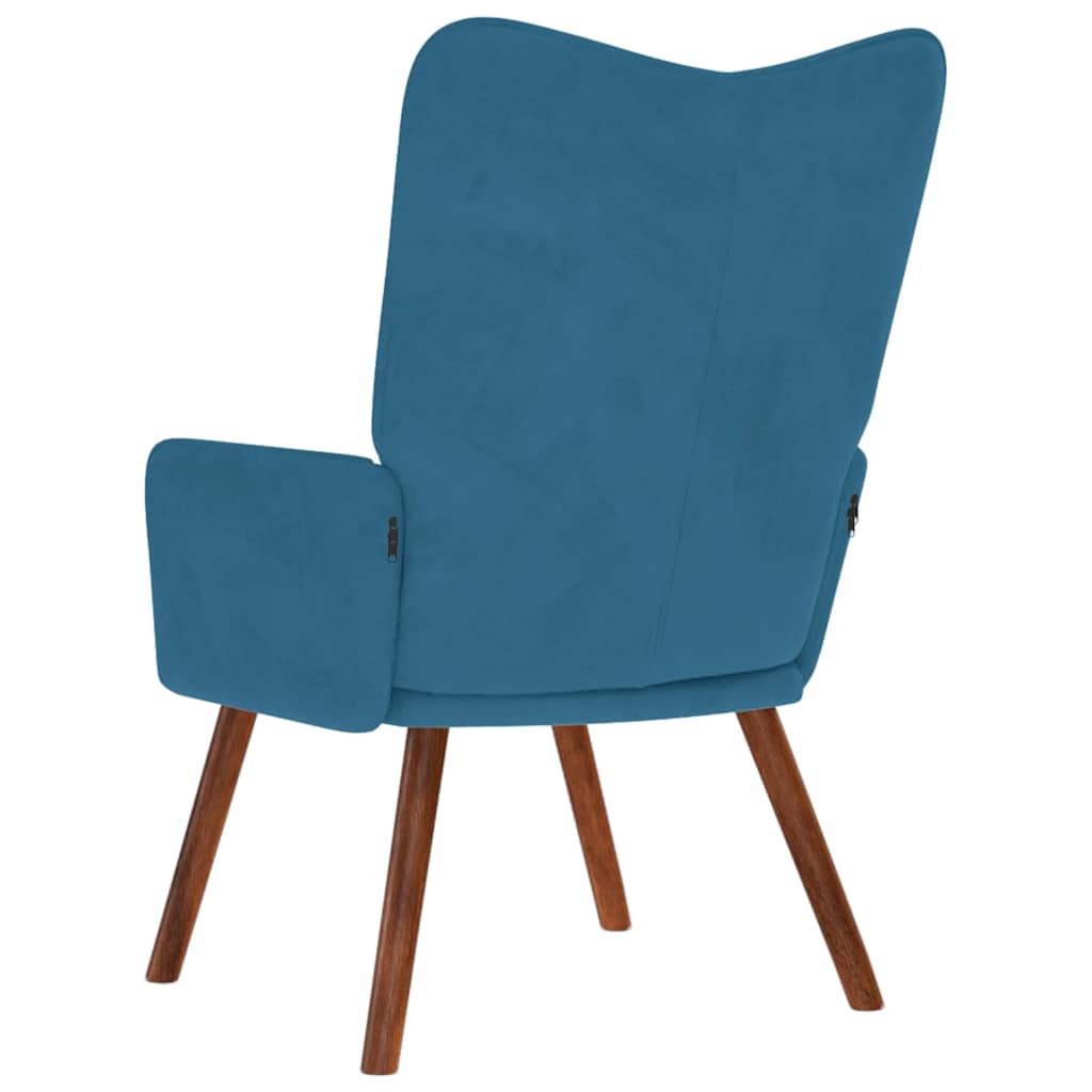 Relaxstoel fluweel blauw