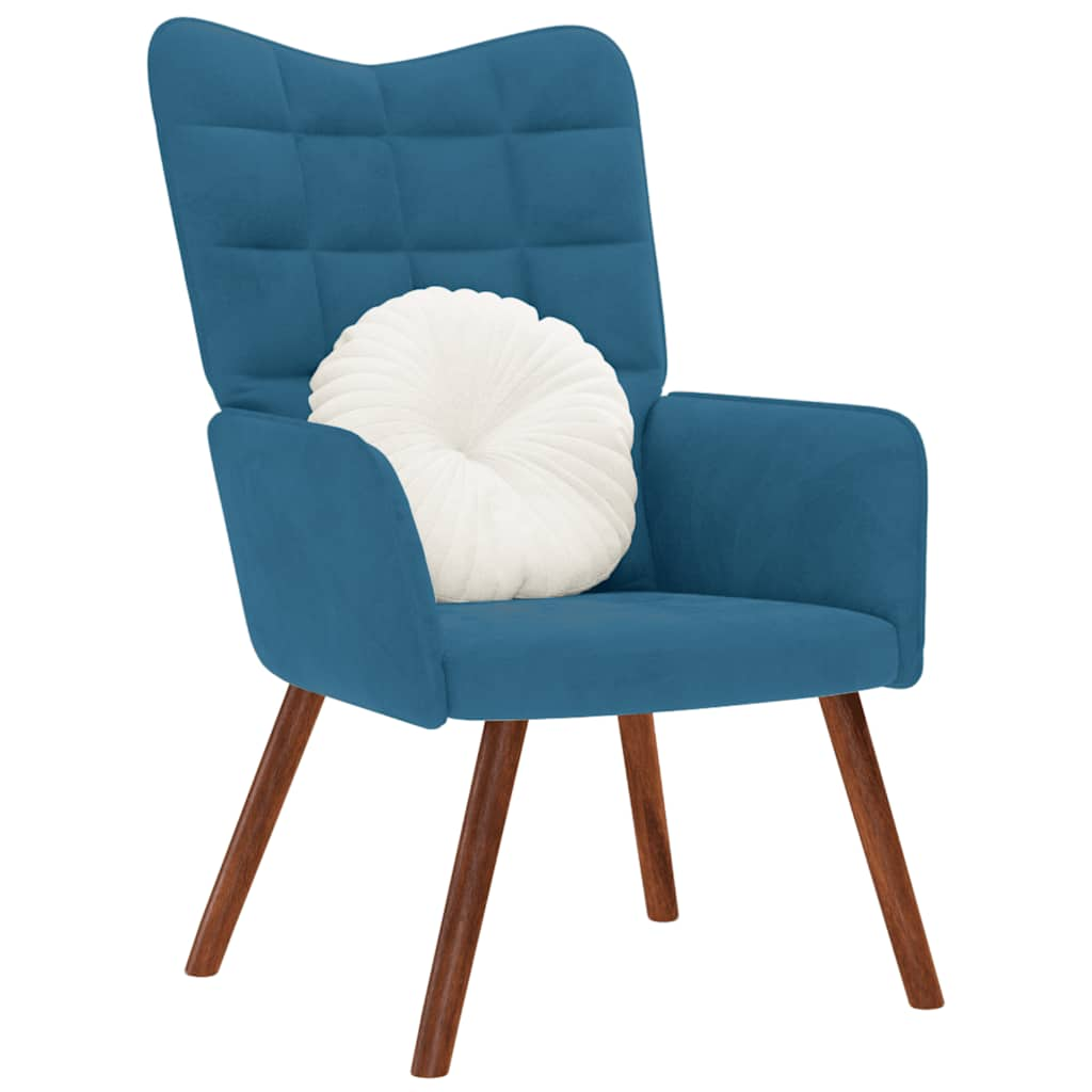 Relaxstoel fluweel blauw