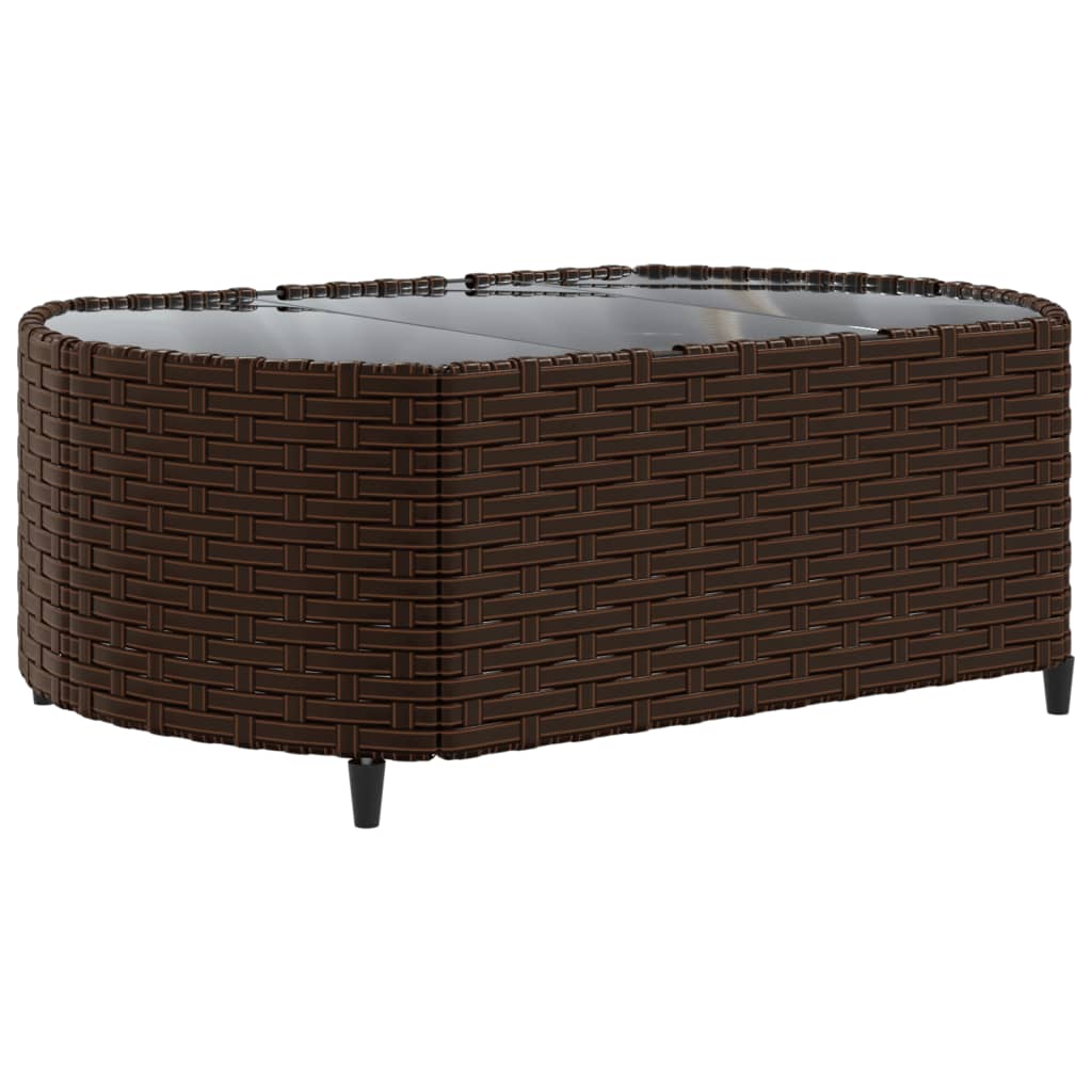 7-delige Loungeset met kussens poly rattan bruin