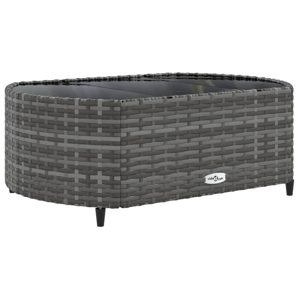 6-delige Loungeset met kussens poly rattan grijs