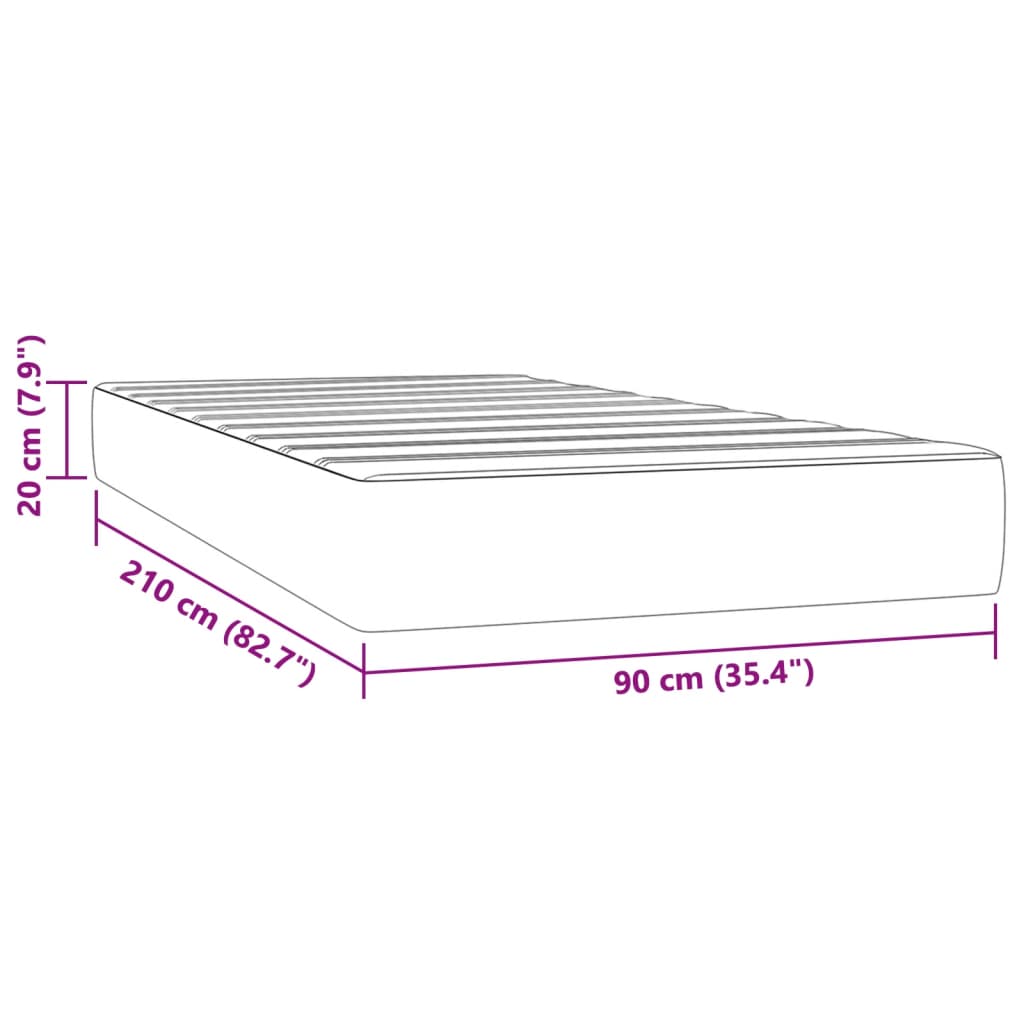 Pocketveringmatras 90x210x20 cm fluweel donkergroen