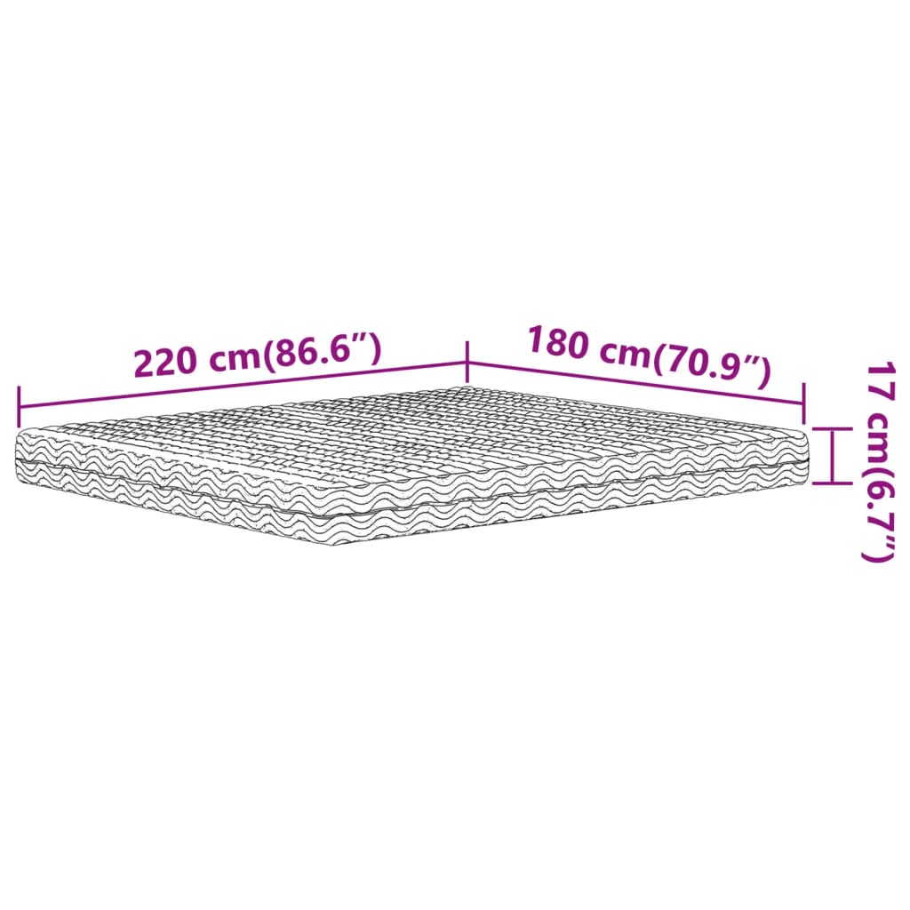 Schuimmatras hardheid H2 H3 180x220 cm wit