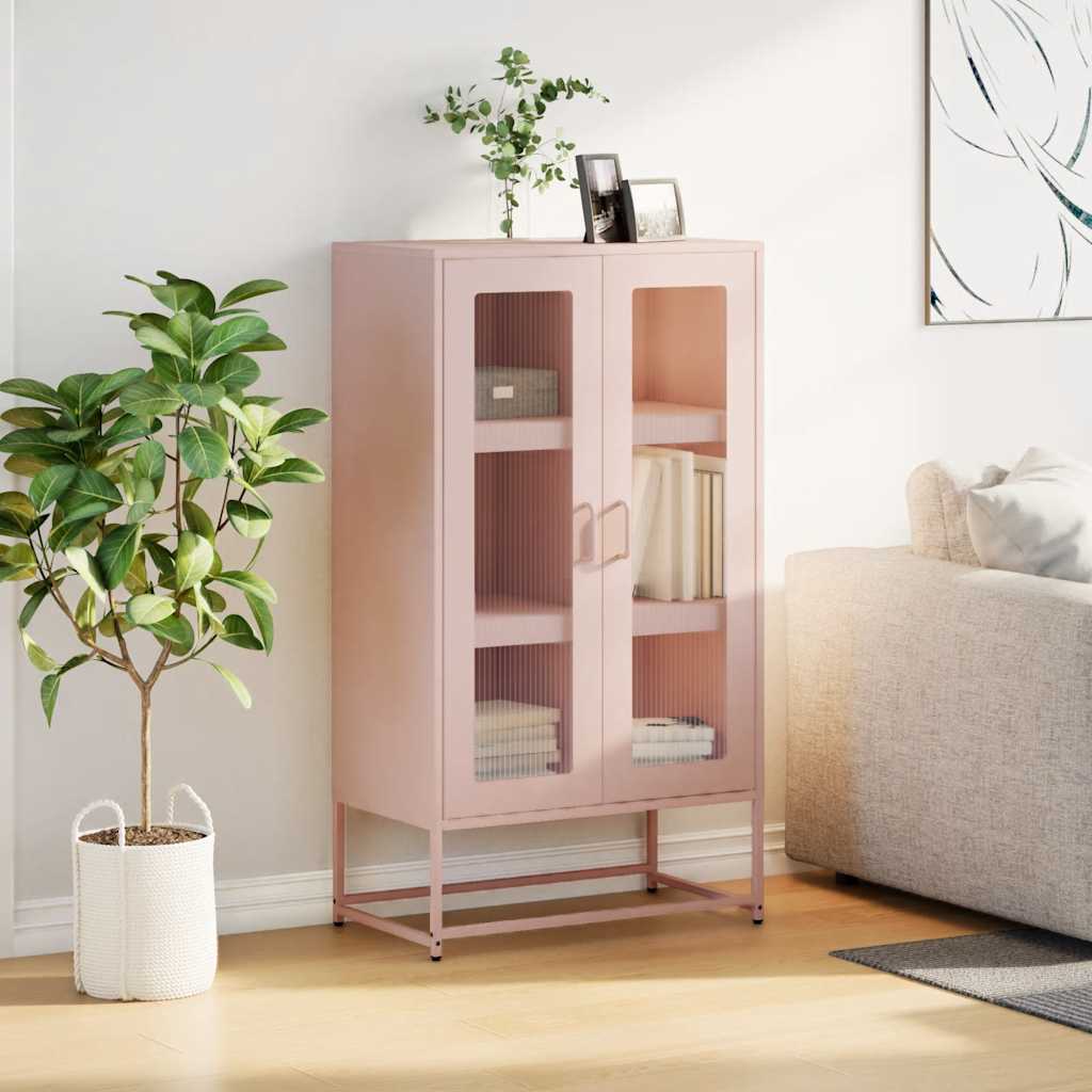 Hoge kast 68x39x123 cm staal roze