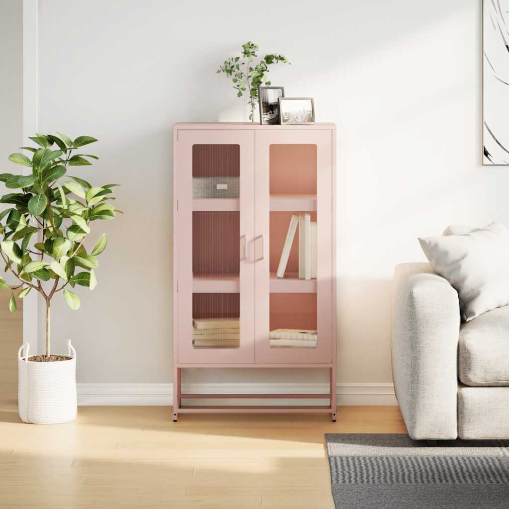 Hoge kast 68x39x123 cm staal roze