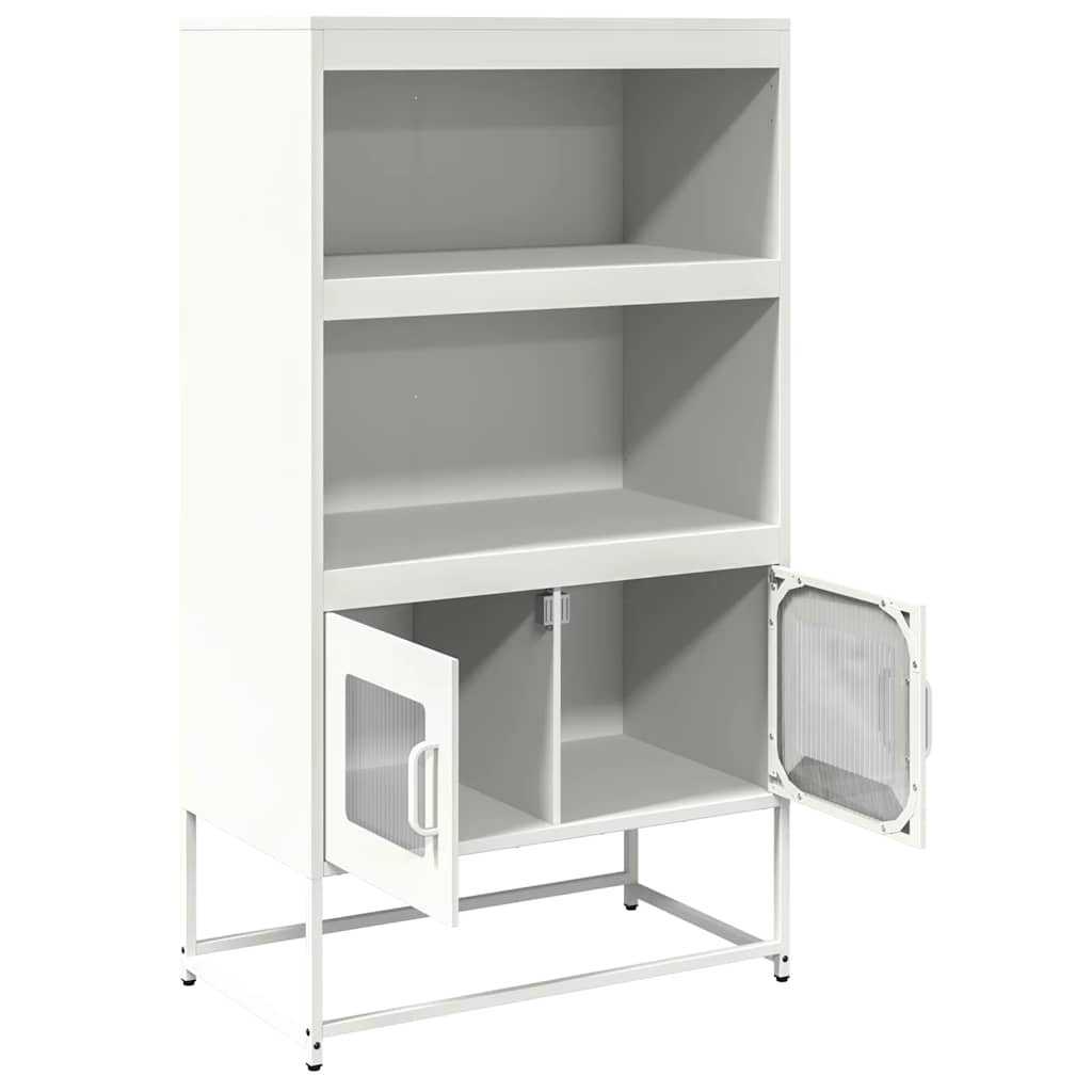 Hoge kast 68x39x123 cm staal wit