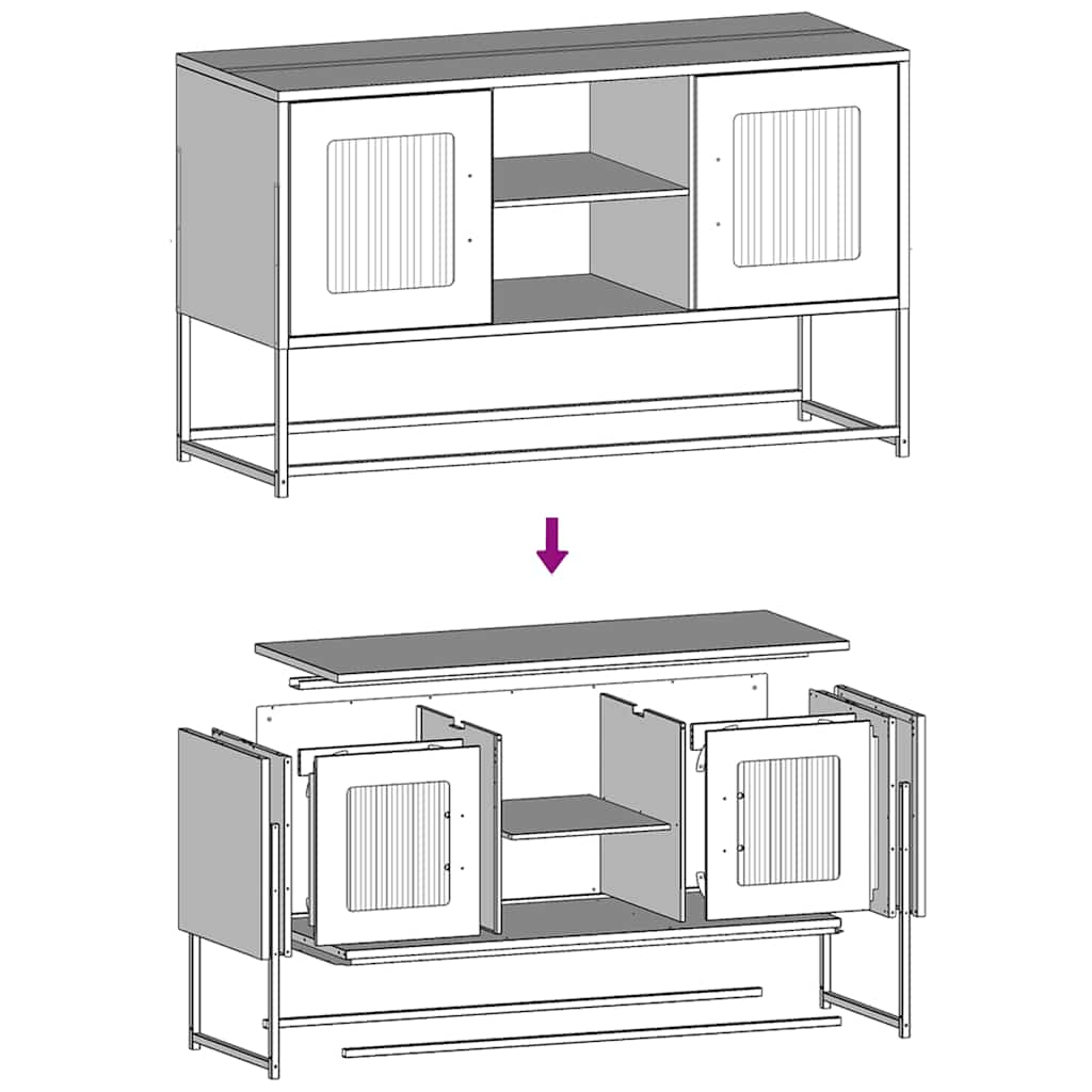 Tv-meubel 100,5x39x60,5 cm staal mosterdgeel