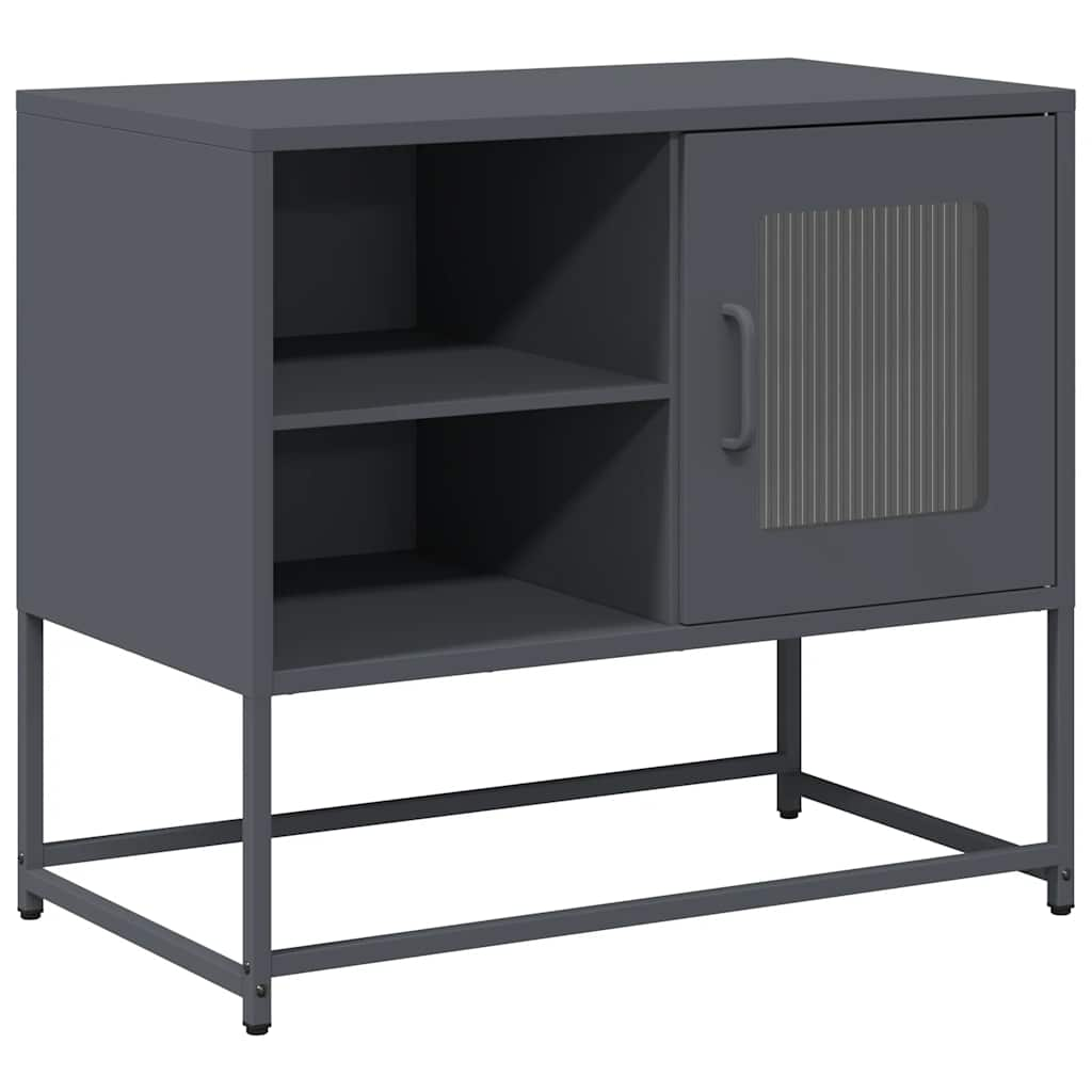 Tv-meubel 68x39x60,5 cm staal antracietkleurig