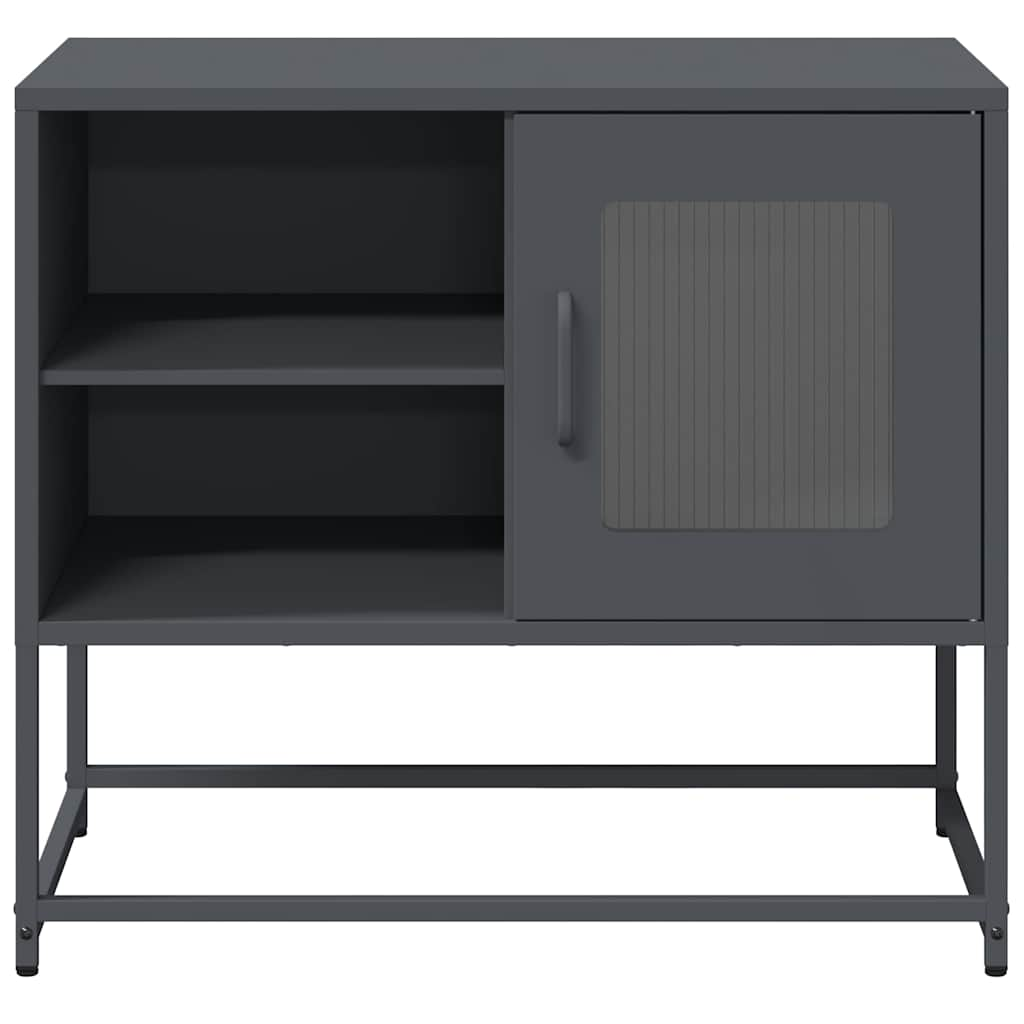 Tv-meubel 68x39x60,5 cm staal antracietkleurig