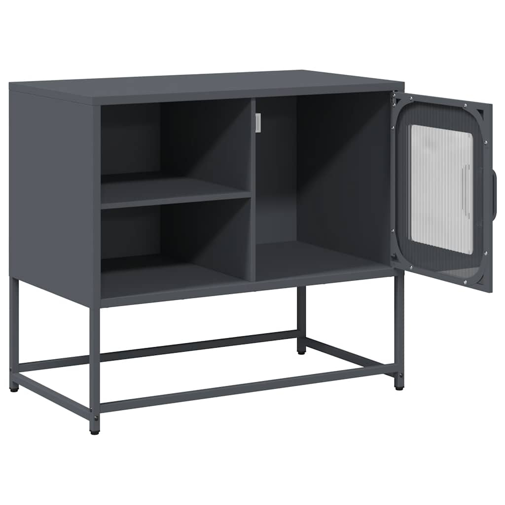 Tv-meubel 68x39x60,5 cm staal antracietkleurig