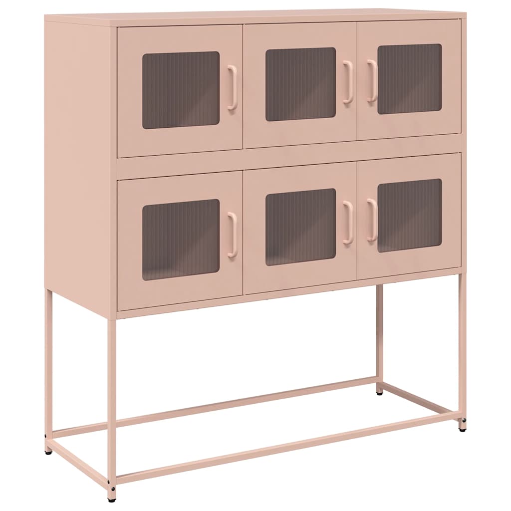 Dressoir 100,5x39x107 cm koudgewalst staal roze