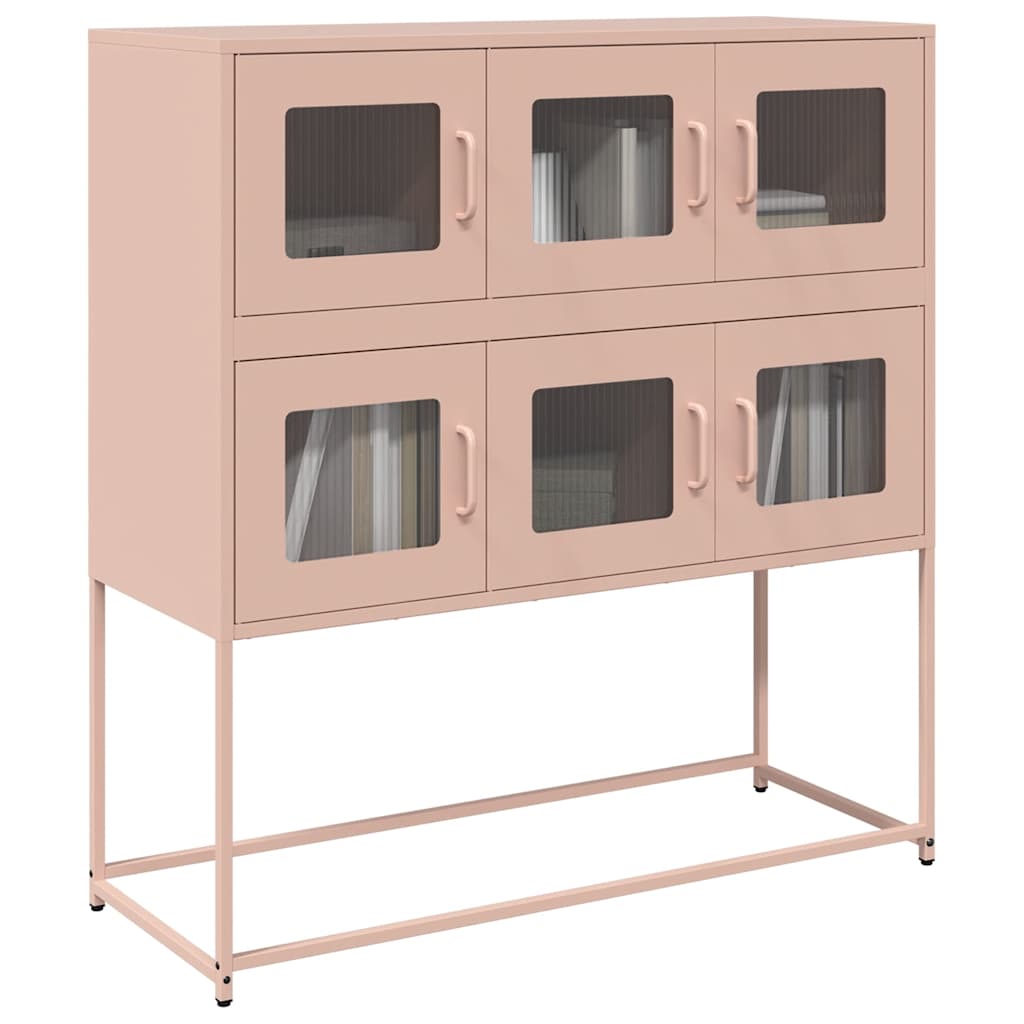 Dressoir 100,5x39x107 cm koudgewalst staal roze