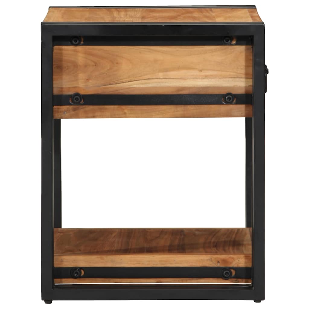 Nachtkastje met lade Bruin 40 x 40 x 50 cm Massief acaciahout