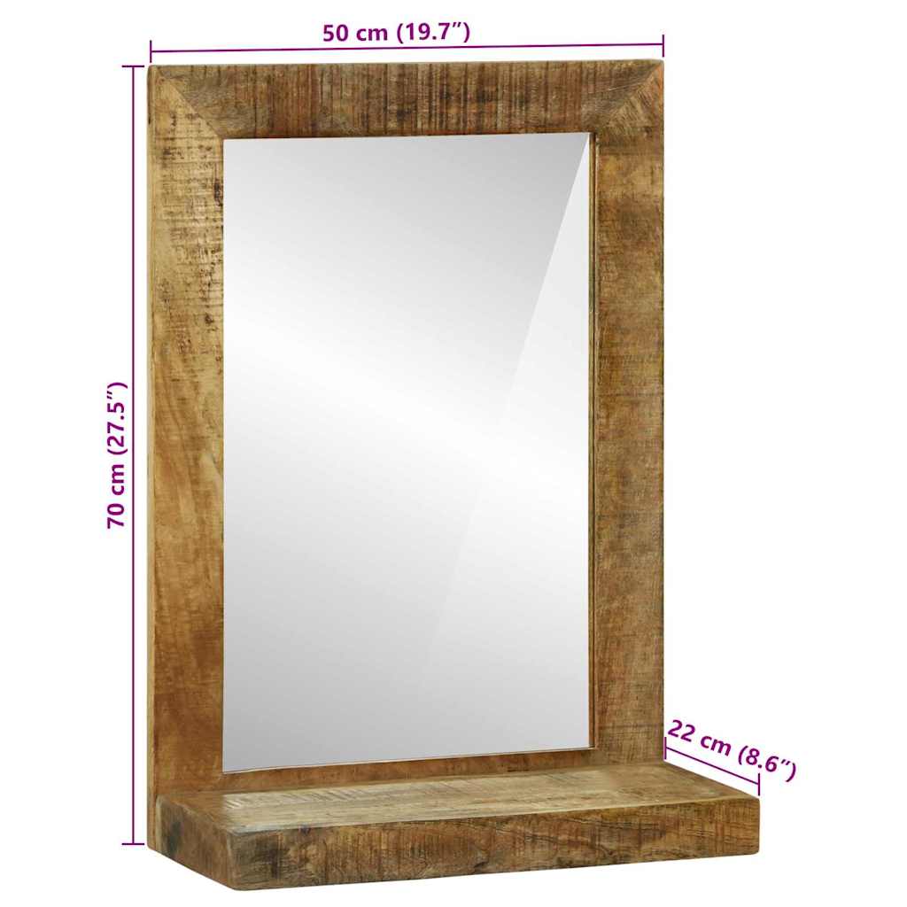 Badkamer Spiegel Bruin 50 x 22 x 70 cm Massief Ruw Mango Hout