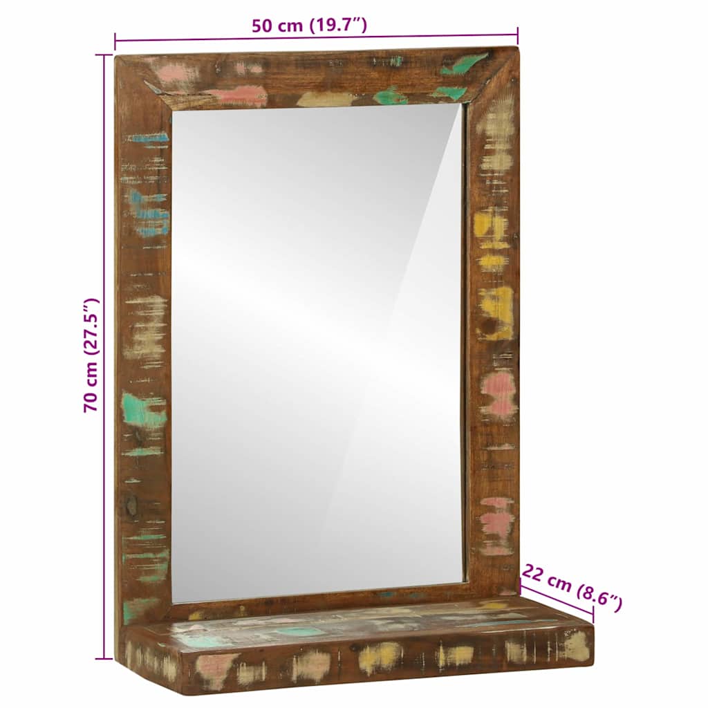 Badkamer Spiegel Bruin 50 x 22 x 70 cm Massief Gerecycled Hout