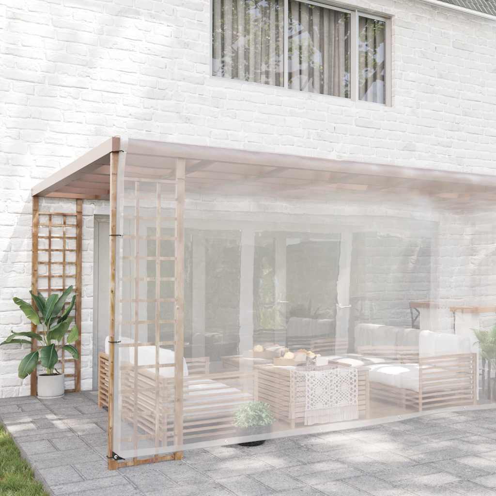 Doorzichtig zeildoek met zeilringen 6x12 m polyethyleen