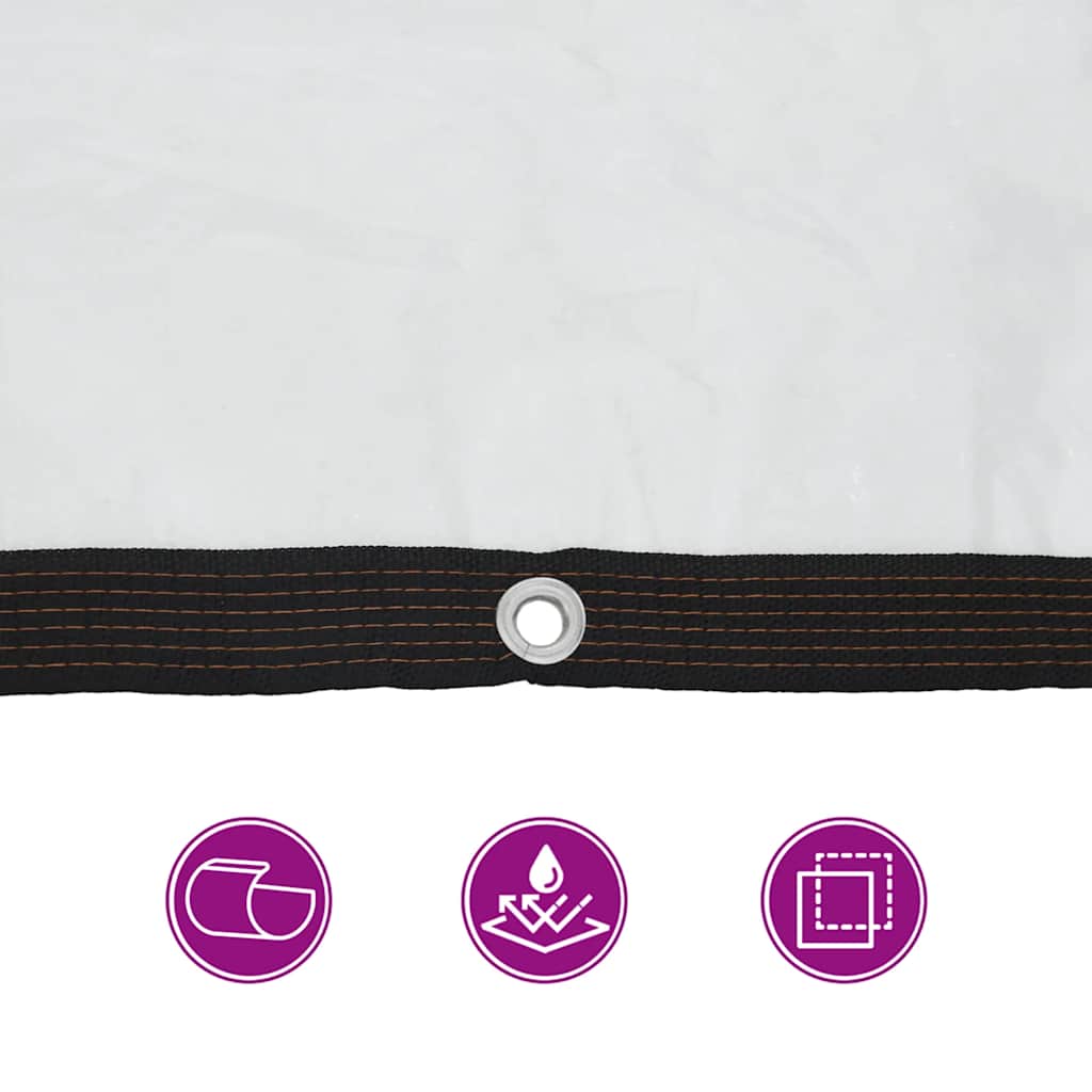 Doorzichtig zeildoek met zeilringen 12x12 m polyethyleen