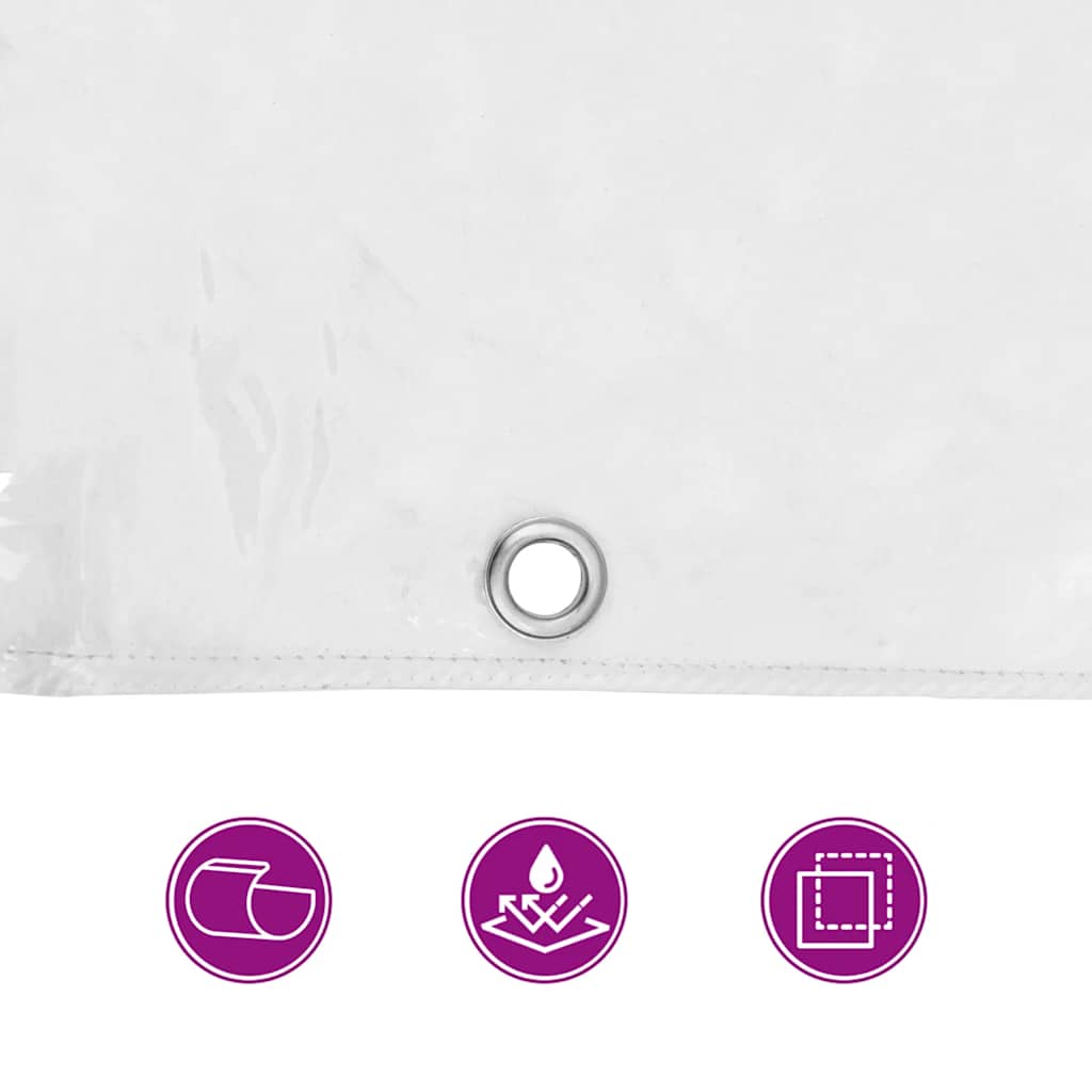 Doorzichtig zeildoek met zeilringen 3x8 m PVC