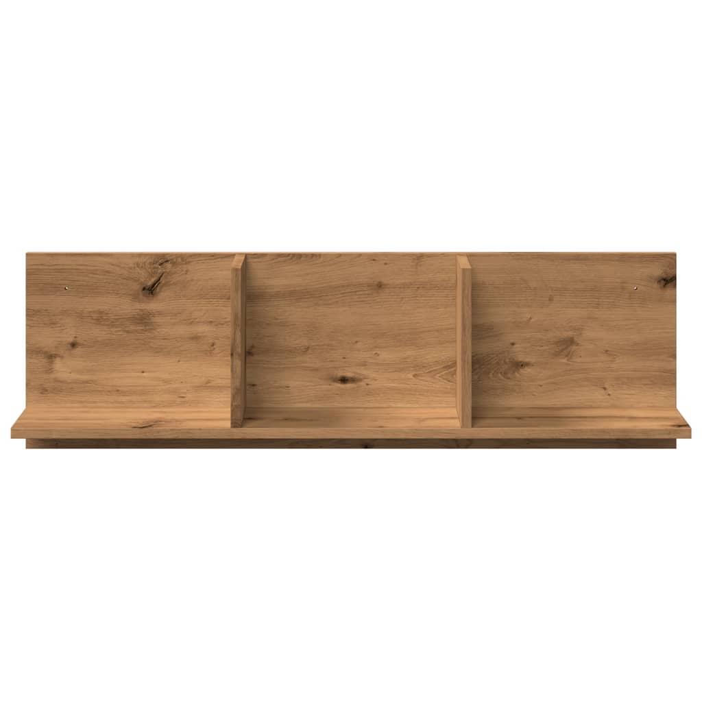 Wandkast 100x16,5x30 cm bewerkt hout artisanaal eikenkleurig