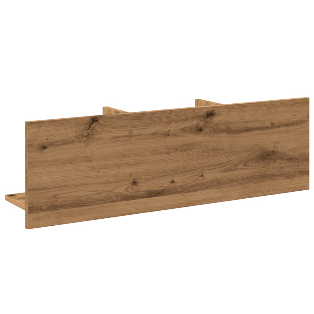 Wandkast 100x16,5x30 cm bewerkt hout artisanaal eikenkleurig