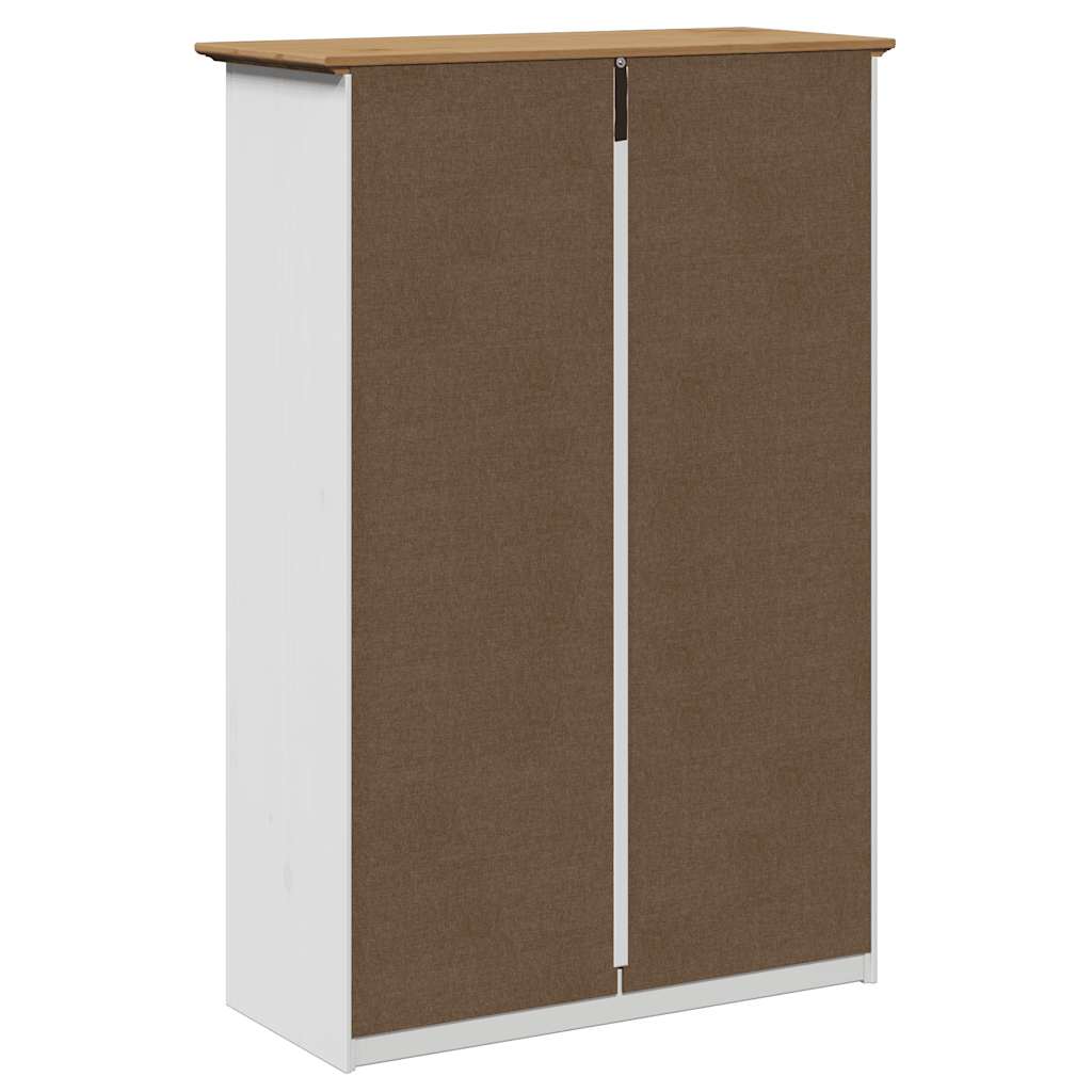 Schoenenrek BODO 80x35x118 cm wit en bruin