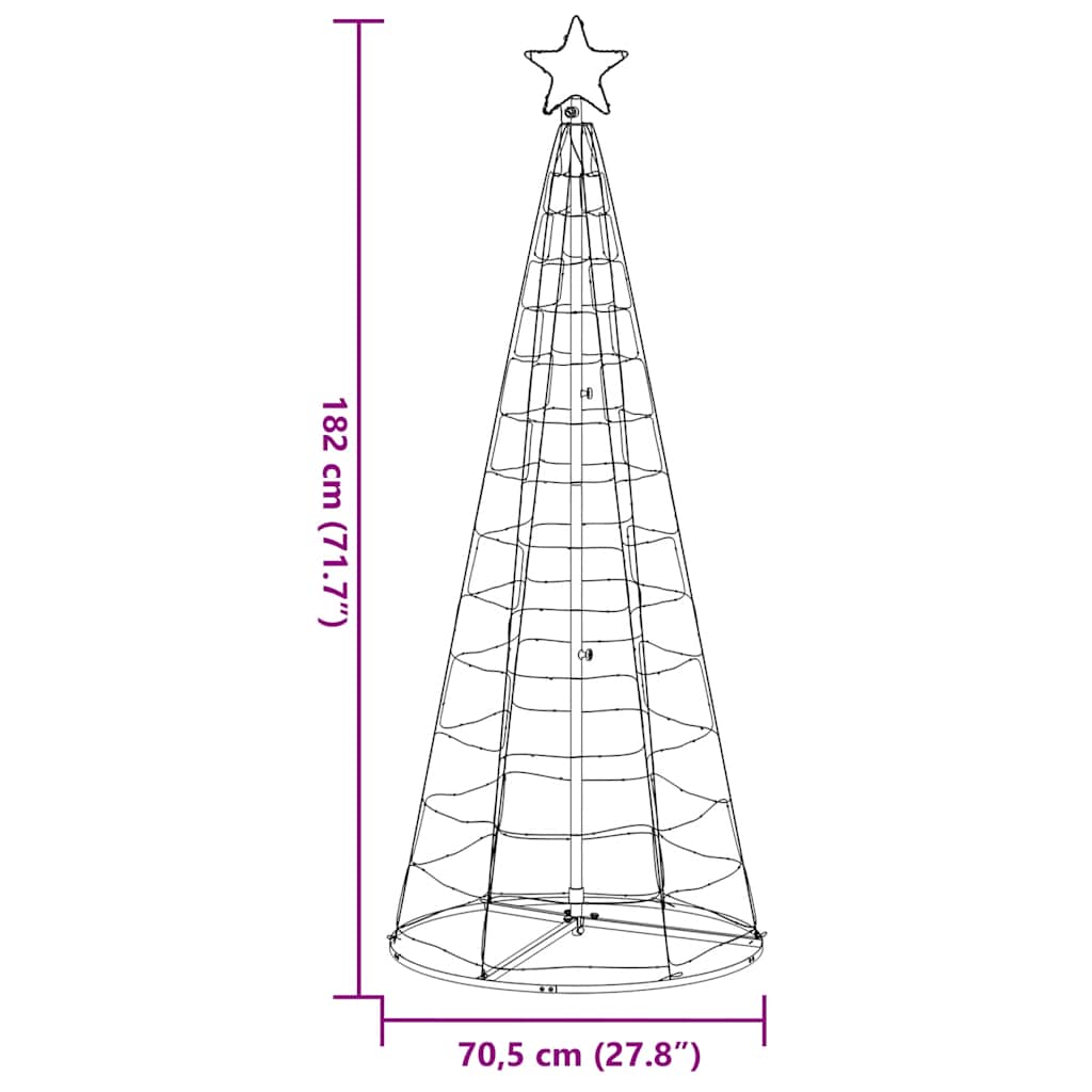 LED-kerstboom 200 LEDs koud wit 182 cm