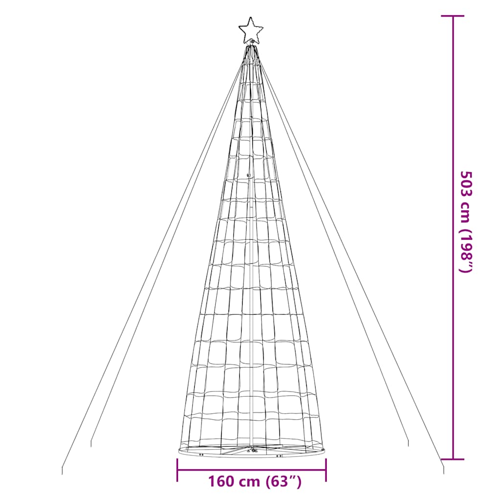 LED-kerstboom 1534 LEDs warm wit 503 cm