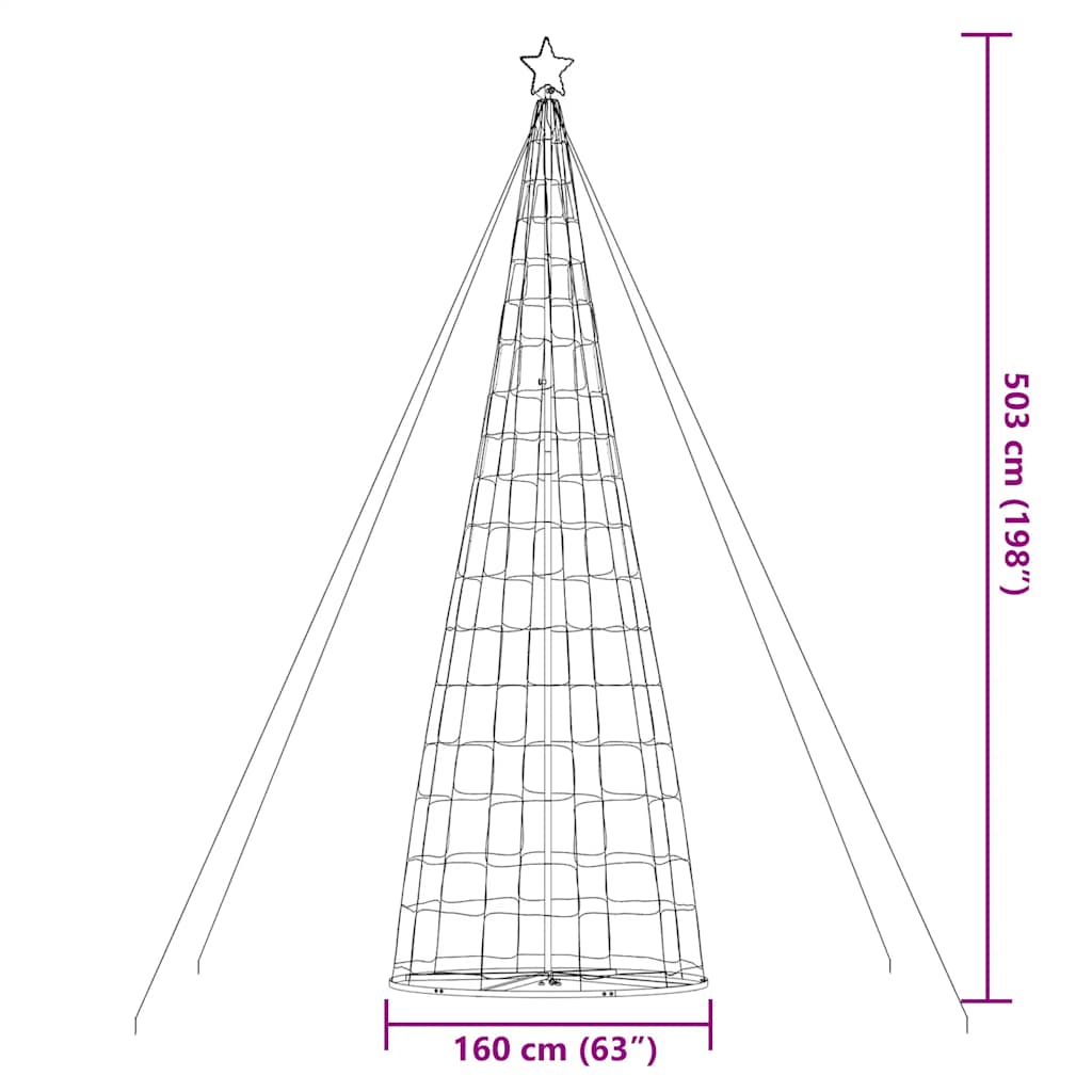 LED-kerstboom 1534 LEDs koud wit 503 cm