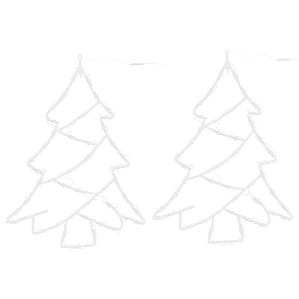 Kerstverlichting kerstboom silhouet 2 st 50 LEDs warm wit