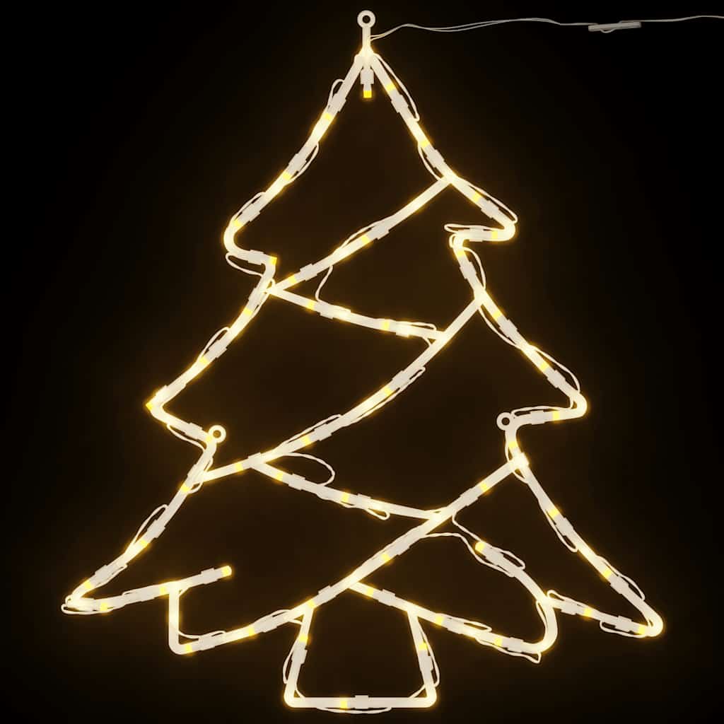 Kerstverlichting kerstboom silhouet 2 st 50 LEDs warm wit