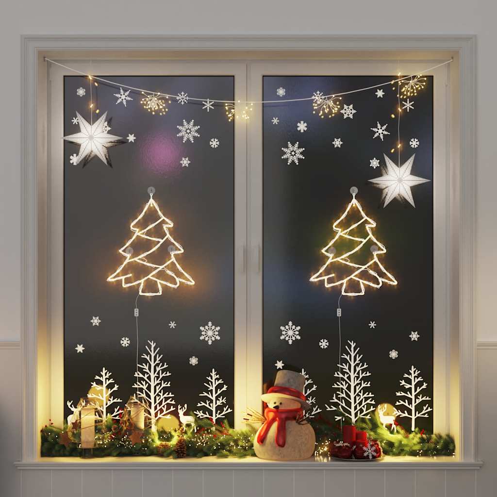 Kerstverlichting kerstboom silhouet 2 st 50 LEDs warm wit