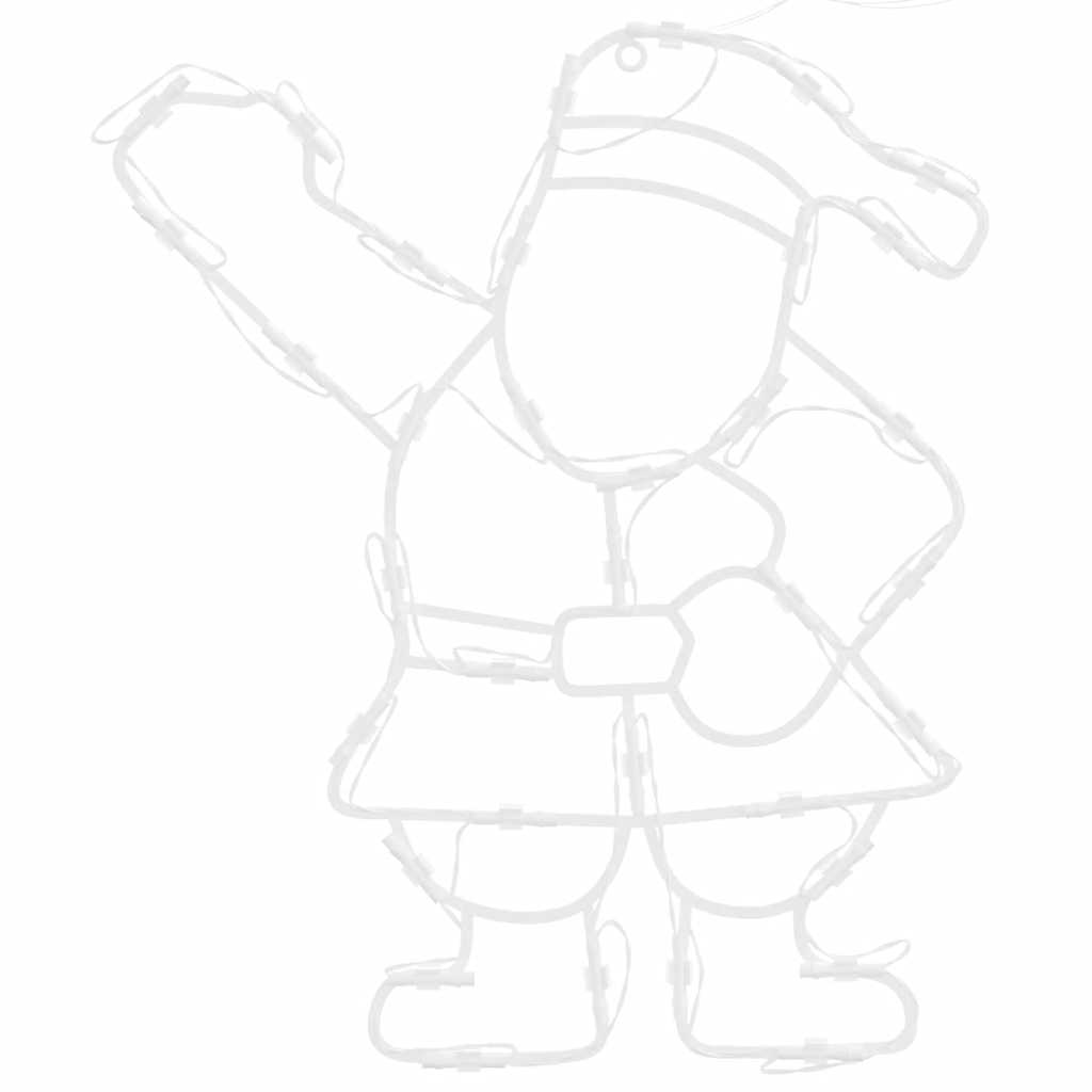 Kerstverlichting silhouet van de kerstman2 st 35 LEDs warm wit