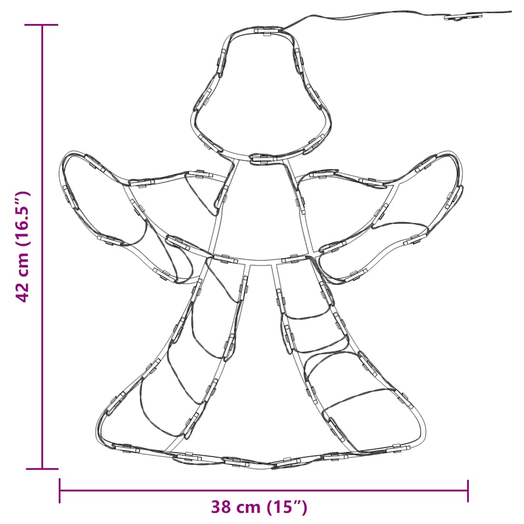 Kerstverlichting engel silhouet 2 st 50 LEDs warm wit