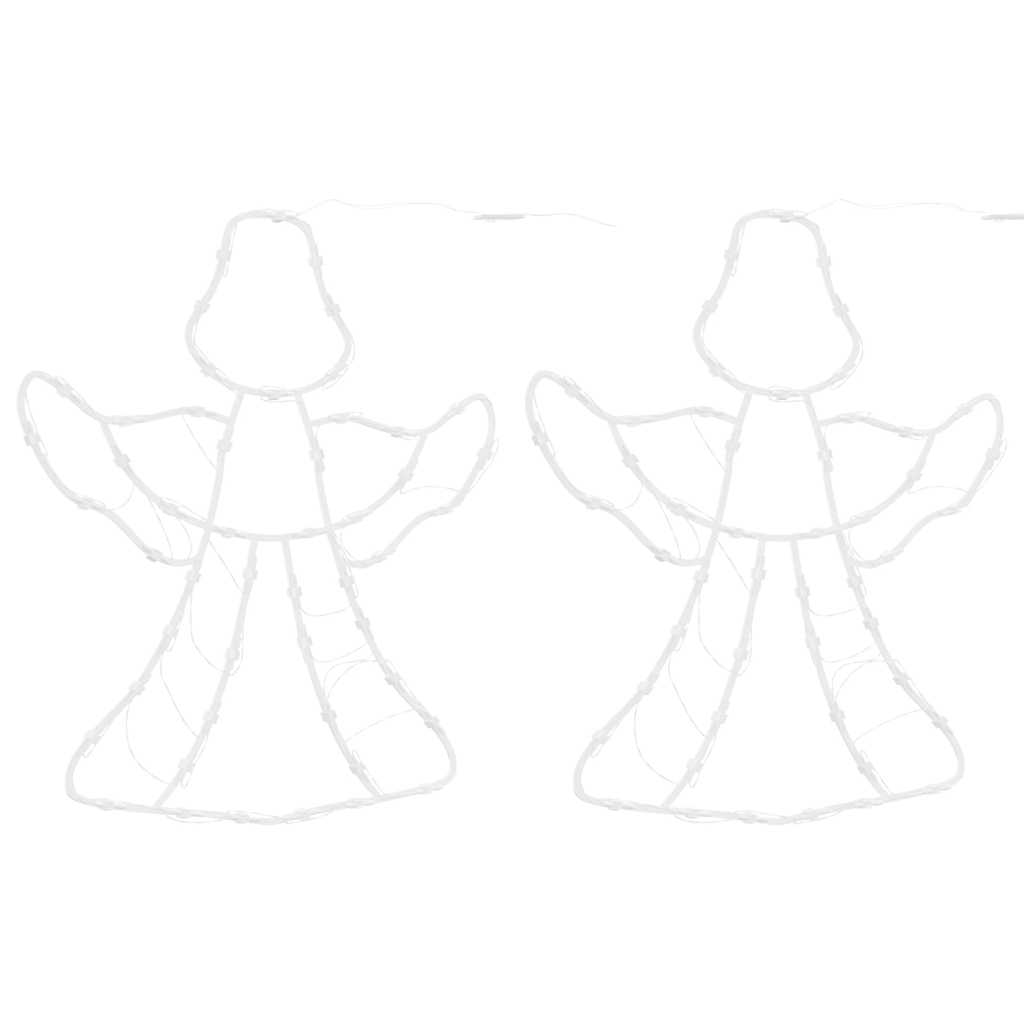 Kerstverlichting engel silhouet 2 st 50 LEDs warm wit