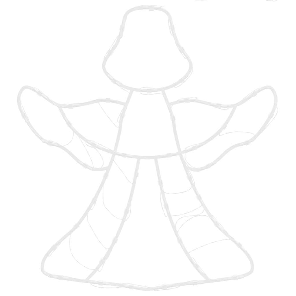 Kerstverlichting engel silhouet 2 st 50 LEDs warm wit