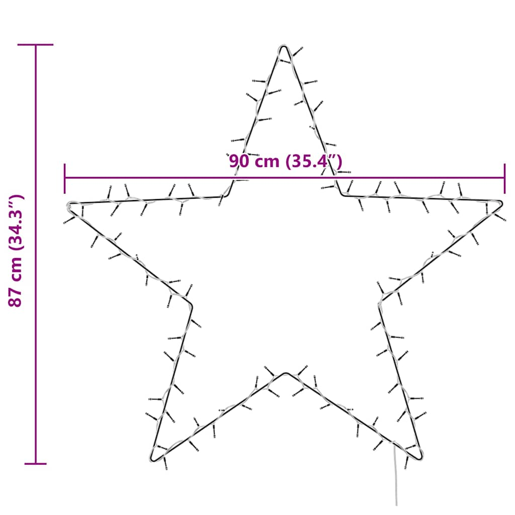 Kerstverlichting ster silhouet 115 LEDs warm wit