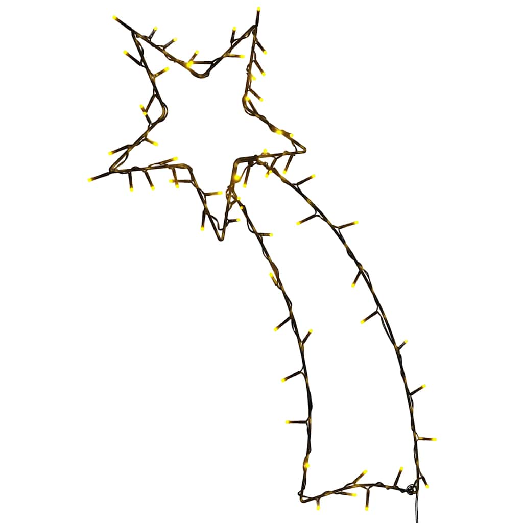 Kerstverlichting vallende ster silhouet 80 LEDs warm wit