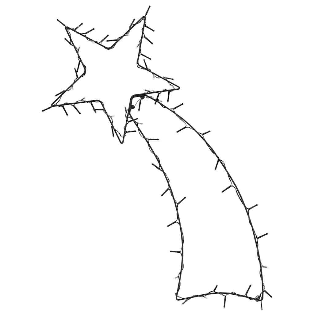 Kerstverlichting vallende ster silhouet 80 LEDs warm wit