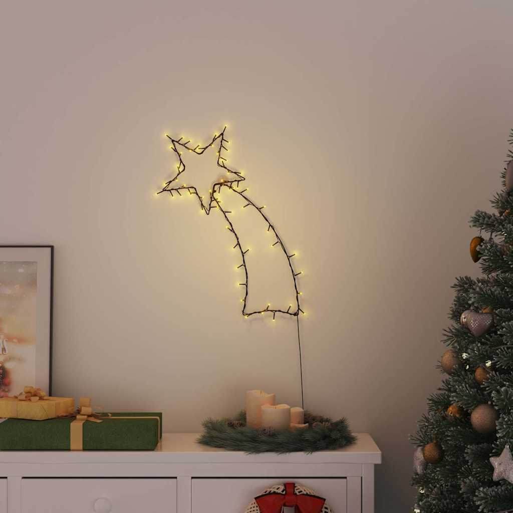 Kerstverlichting vallende ster silhouet 80 LEDs warm wit